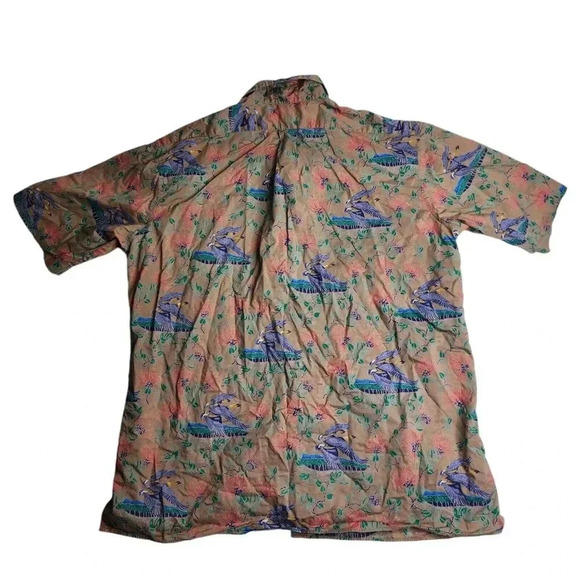 Reyn Spooner Cotton Hawaiian Bird Floral Shirt Size XL - Picture 2 of 7